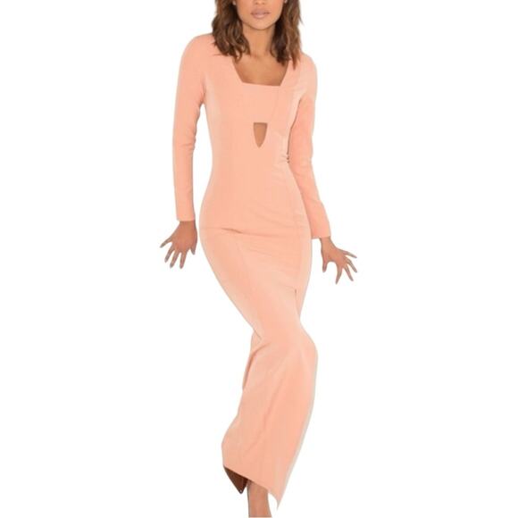 Mistress Rocks Last Dance Long Sleeve Cut Out Side Slit Maxi Dress SMALL - Picture 2 of 10